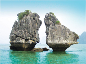 Ha Long Bay: Fighting Cock Island Indochina Tours: Highlights of Indochina Vacation