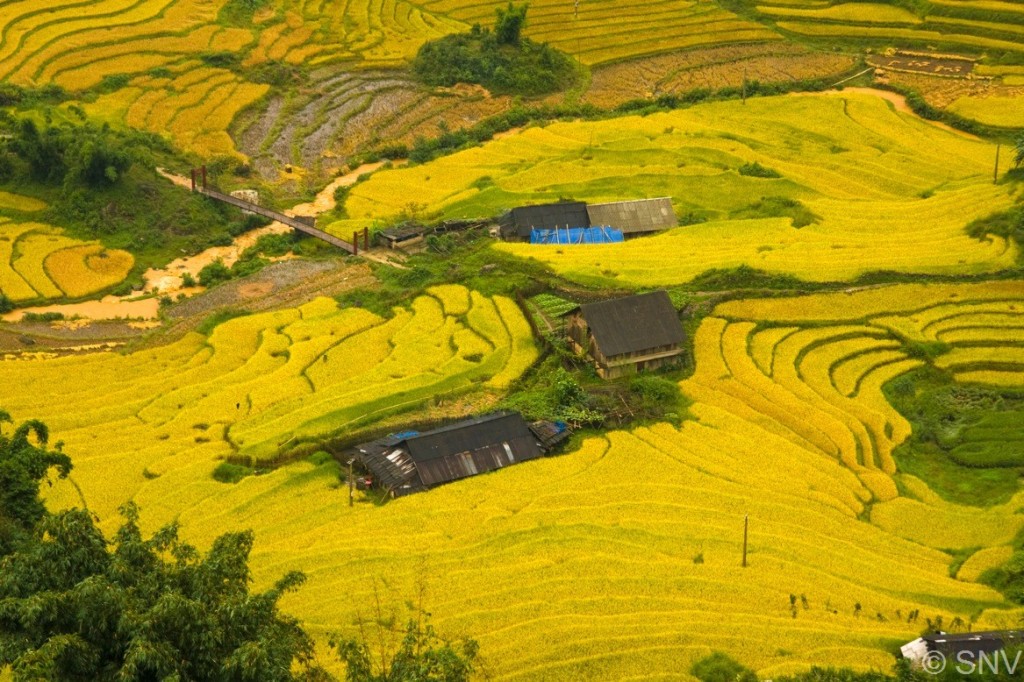 Sapa: cat cat village overview Vietnam cycling tour to ba be, ban gioc, dong van, sapa