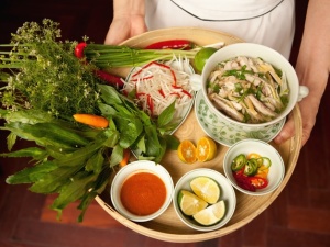Pho noodle soup Hanoi cooking at sofitel metropole hotel