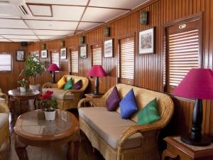 Relax area on pandaw cruise Mekong cruise tours: pandaw cruise
