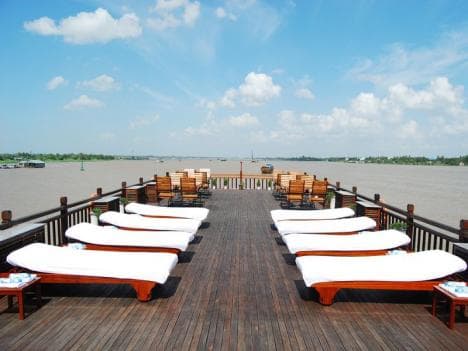 Mekong feeling cruise tour from can tho to chau doc & return Sundeck of mekong feeling cruise | mekong feeling cruise tour from can tho to chau doc & return