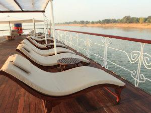 Sundeck of rv indochina cruise Mekong river tours: rv indochine cruise holiday from saigon to phnom penh - 6 days