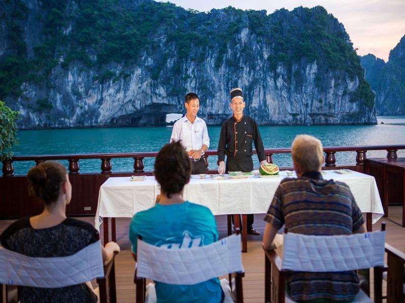 Cooking on cruise Halong cruise tours
