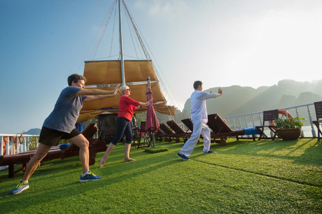 Brilliant northern vietnam school tour – 8 days Taichi on sundeck | brilliant northern vietnam school tour – 8 days