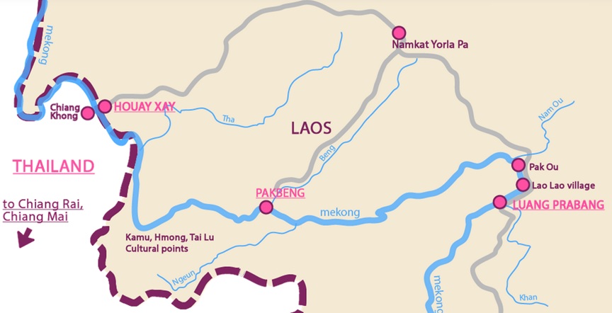 Laos upstream-downstream shompoo cruise bw luang prabang & houay xay via pak beng