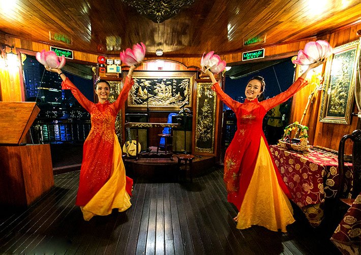 Saigon water bus - dinner cruise with landmark 81 tower, bitexco financial tower Saigon water bus - dinner cruise with landmark 81 tower, bitexco financial tower