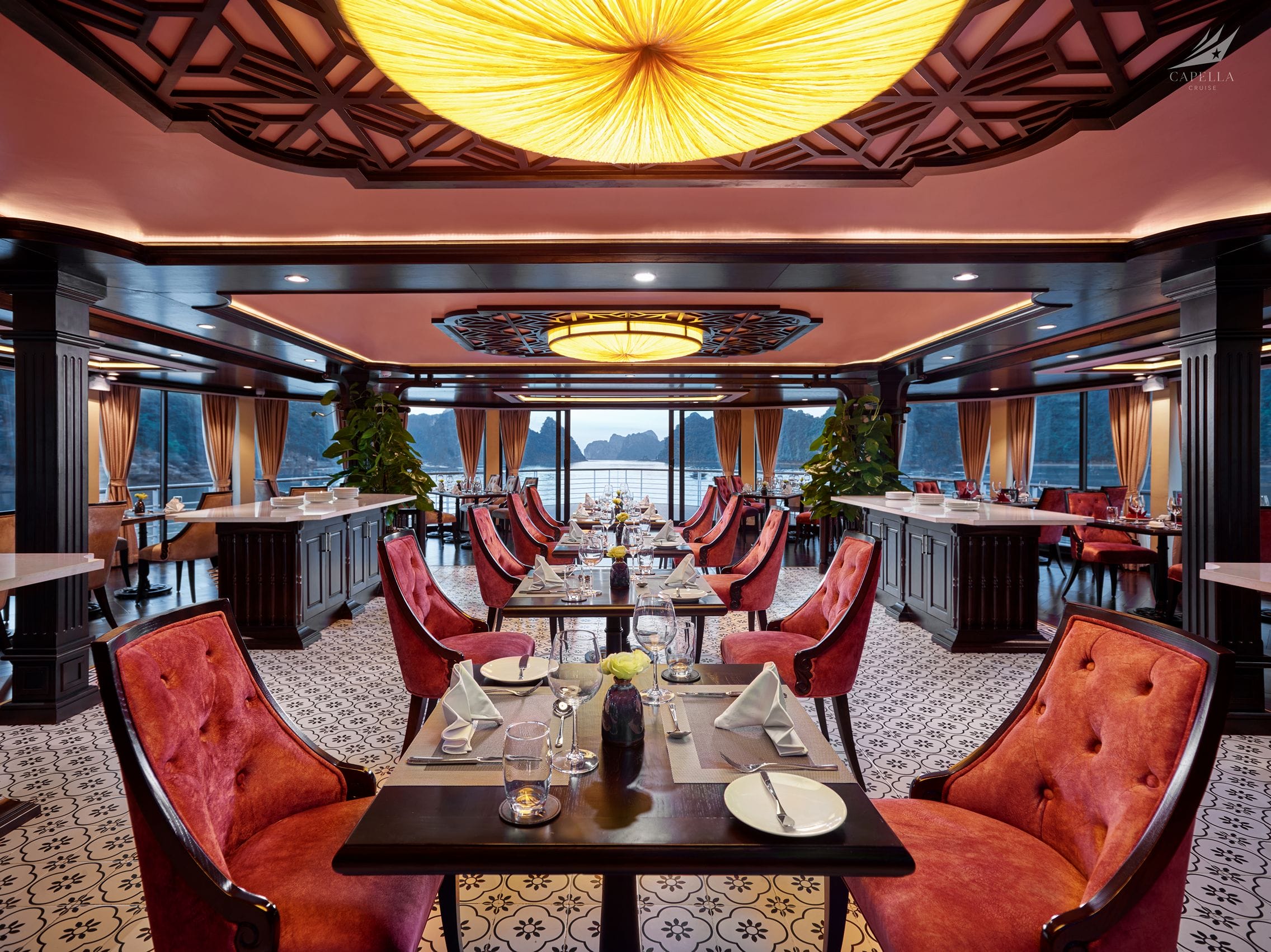 3 nights lan ha bay cruise | 5-star capella luxury voyage Restaurant 2 | 3 nights lan ha bay cruise | 5-star capella luxury voyage